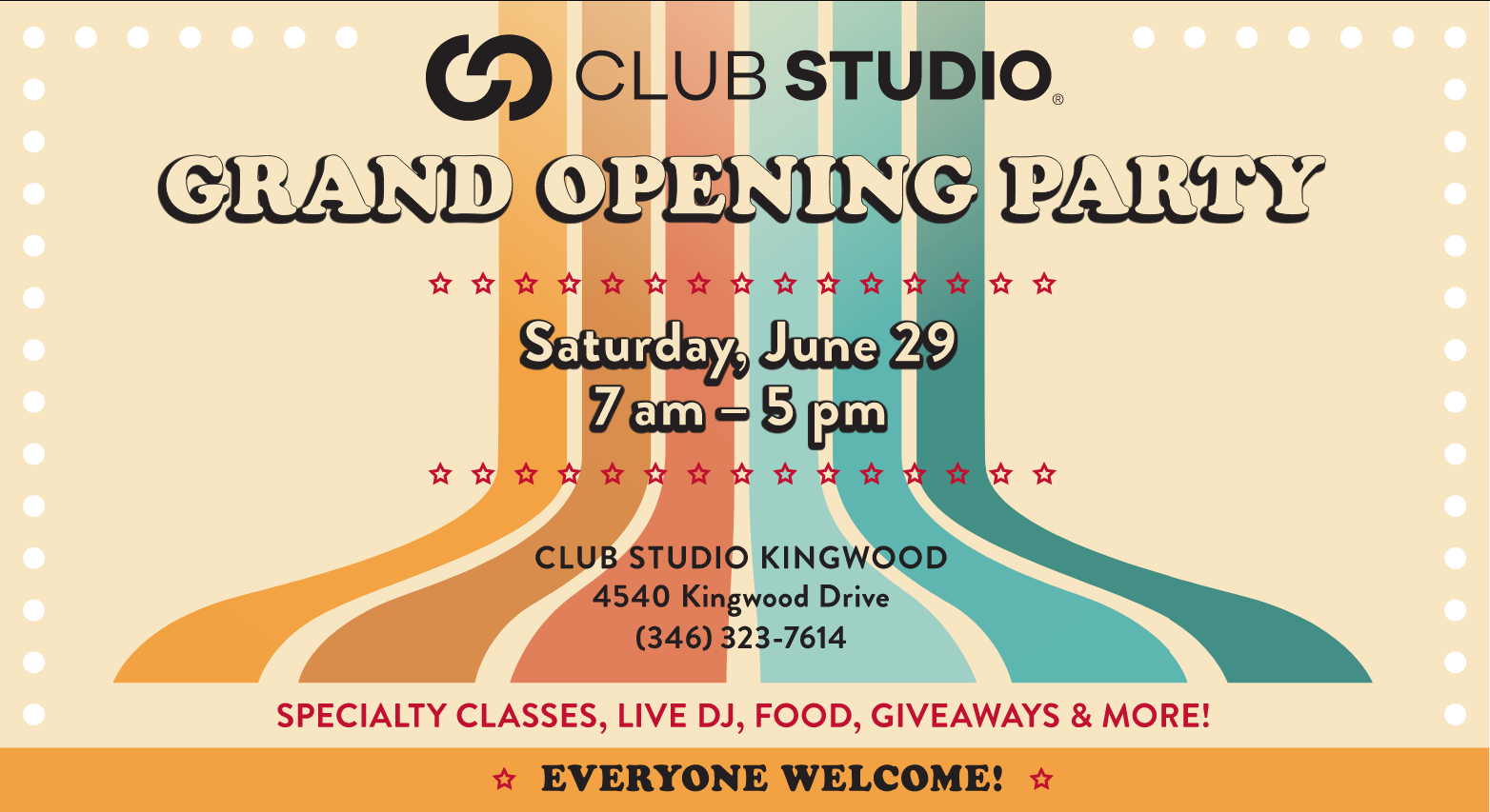 Club Studio Kingwood Holding Grand Opening on June 29th - Kingwood